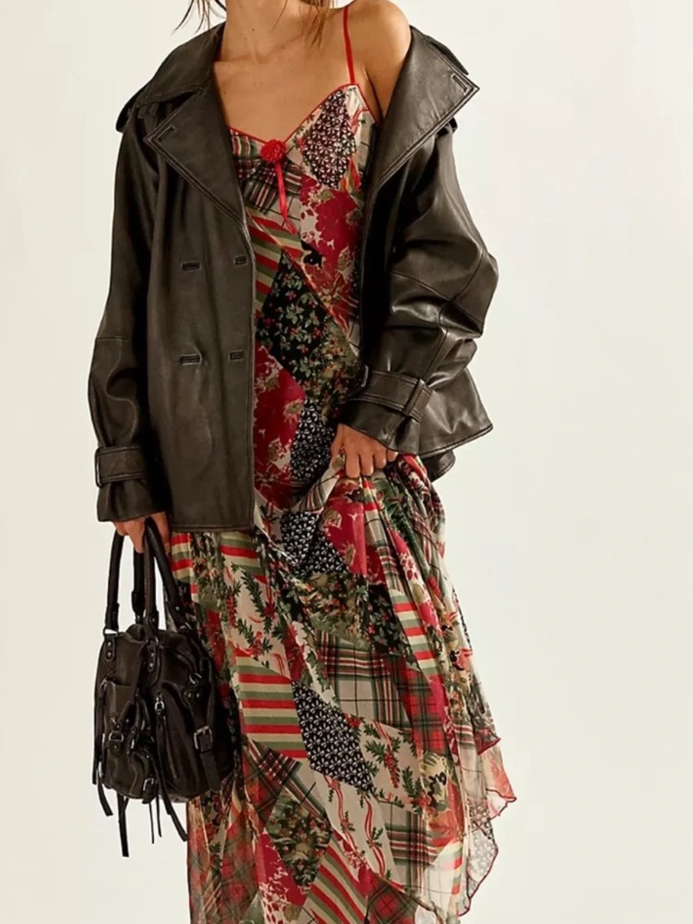 Free People ‘Tis The Season Patchwork Backless Maxi Dress - Picture 2 of 7